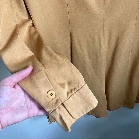 Vintage Mustard Orange Button Romper Jumpsuit - Picture 6 of 7